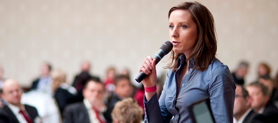 speaker at a conference